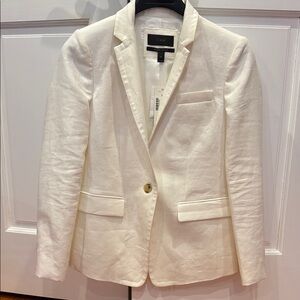 J. Crew Women's White Linen Blazer-NWT